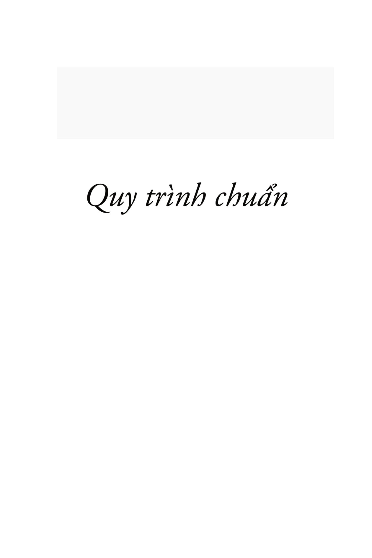 bộ công cụ tinh gọn trong y tế - quy trình chuẩn