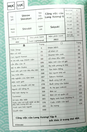 bộ công việc của long vương - tập 6 - tặng kèm bookmark