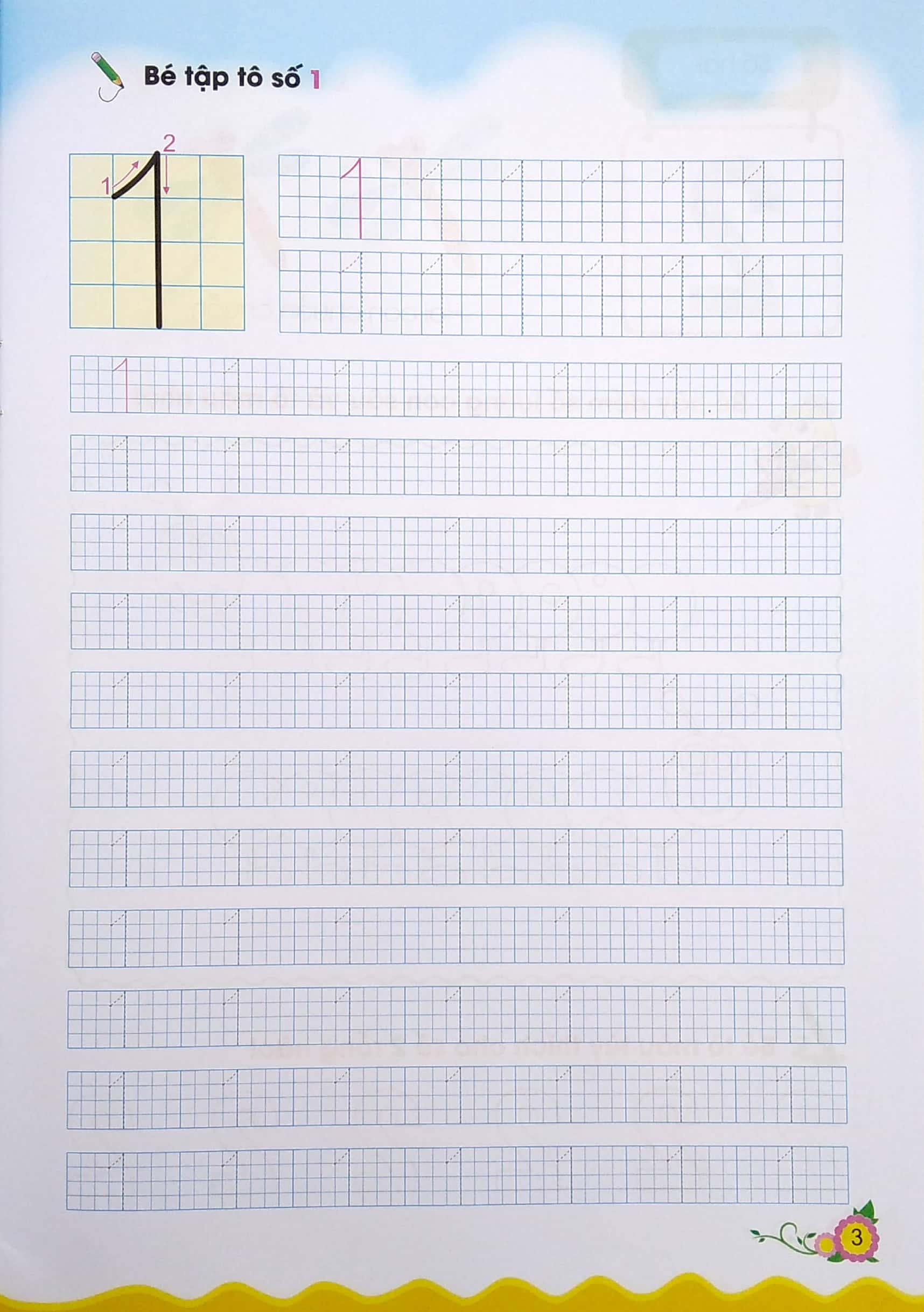 bộ cùng bé bước vào lớp 1 - bé học chữ số và tập tô 123