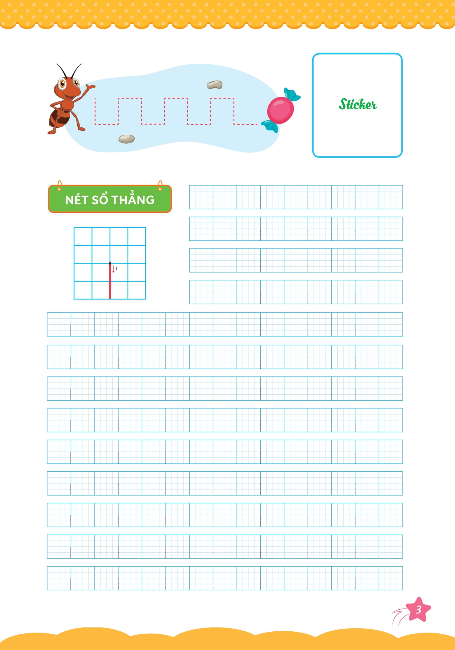 bộ cùng khủng long học nét cơ bản (các nét đầu tiên) - quyển 1 - bé gái