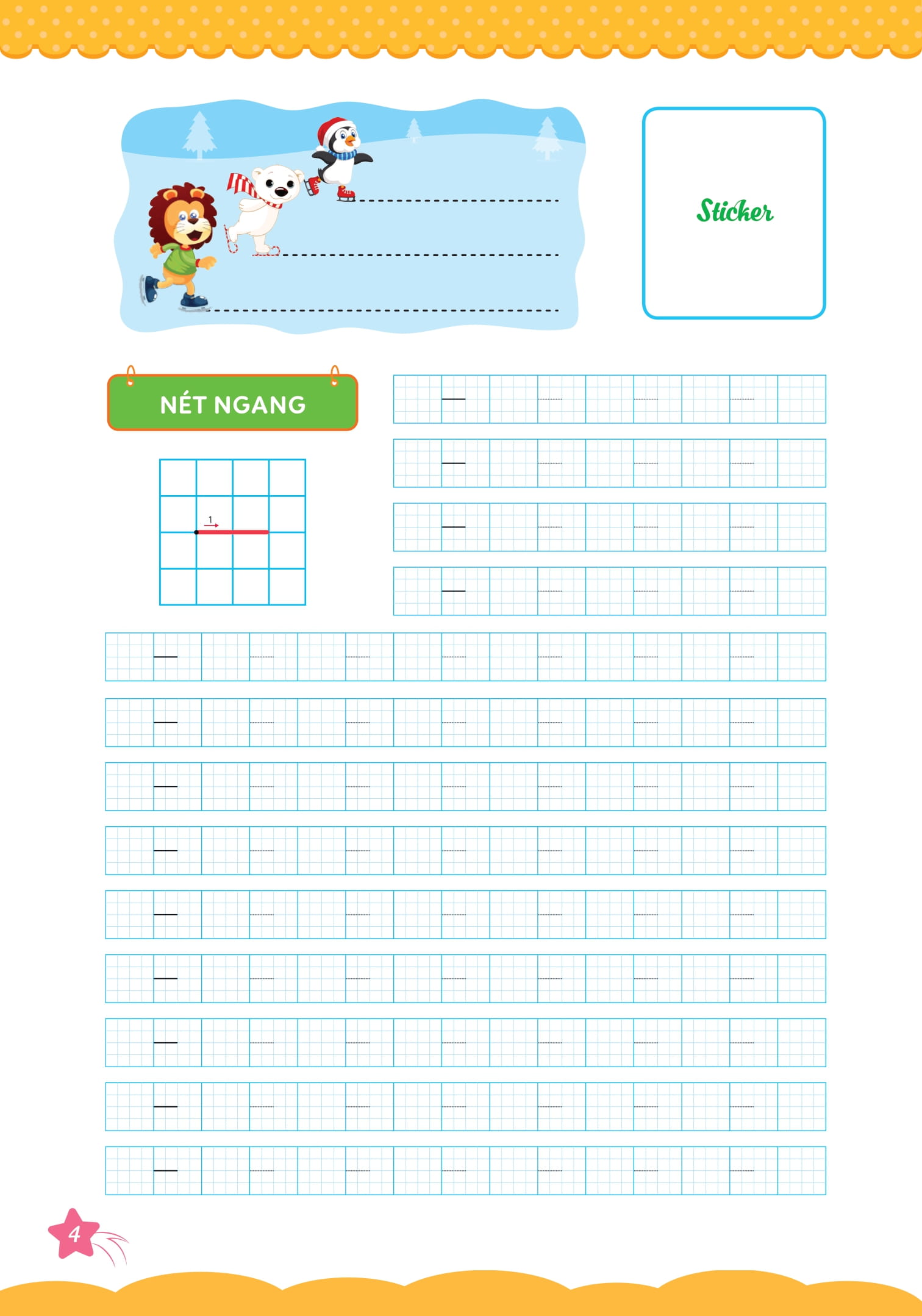 bộ cùng khủng long học nét cơ bản (các nét đầu tiên) - quyển 1 - bé trai