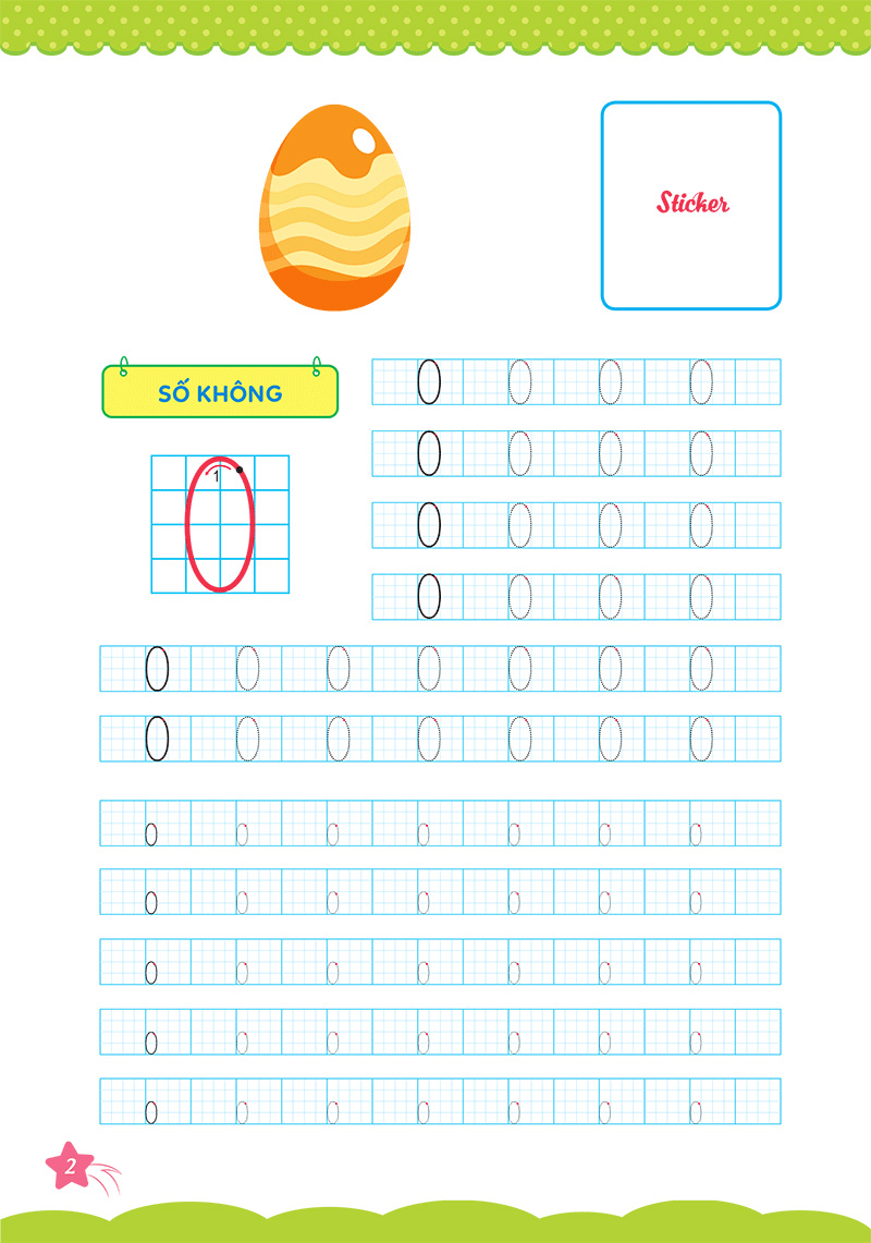 bộ cùng khủng long học nét cơ bản quyển 2 (chữ số đầu tiên) bé trai