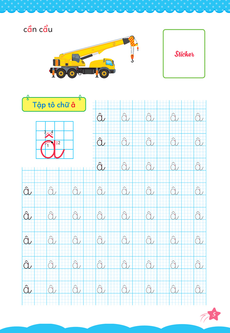 bộ cùng khủng long học nét cơ bản quyển 3 (chữ cái đầu tiên) bé trai