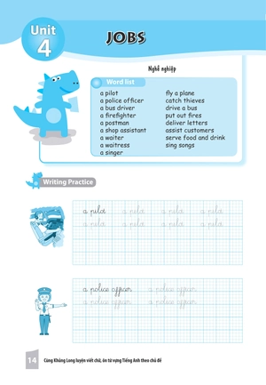 bộ cùng khủng long luyện viết chữ, ôn từ vựng tiếng anh theo chủ đề 4