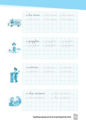 bộ cùng khủng long luyện viết chữ, ôn từ vựng tiếng anh theo chủ đề 4