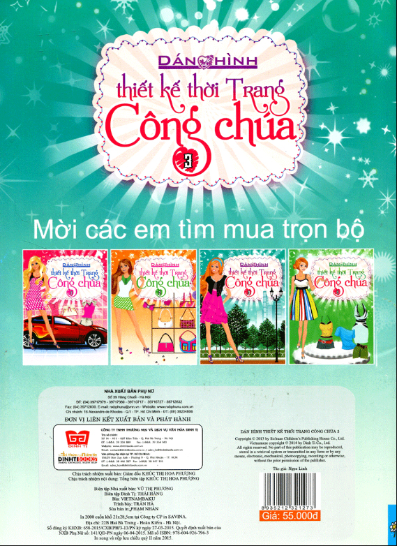 bộ dán hình thiết kế thời trang công chúa - tập 3