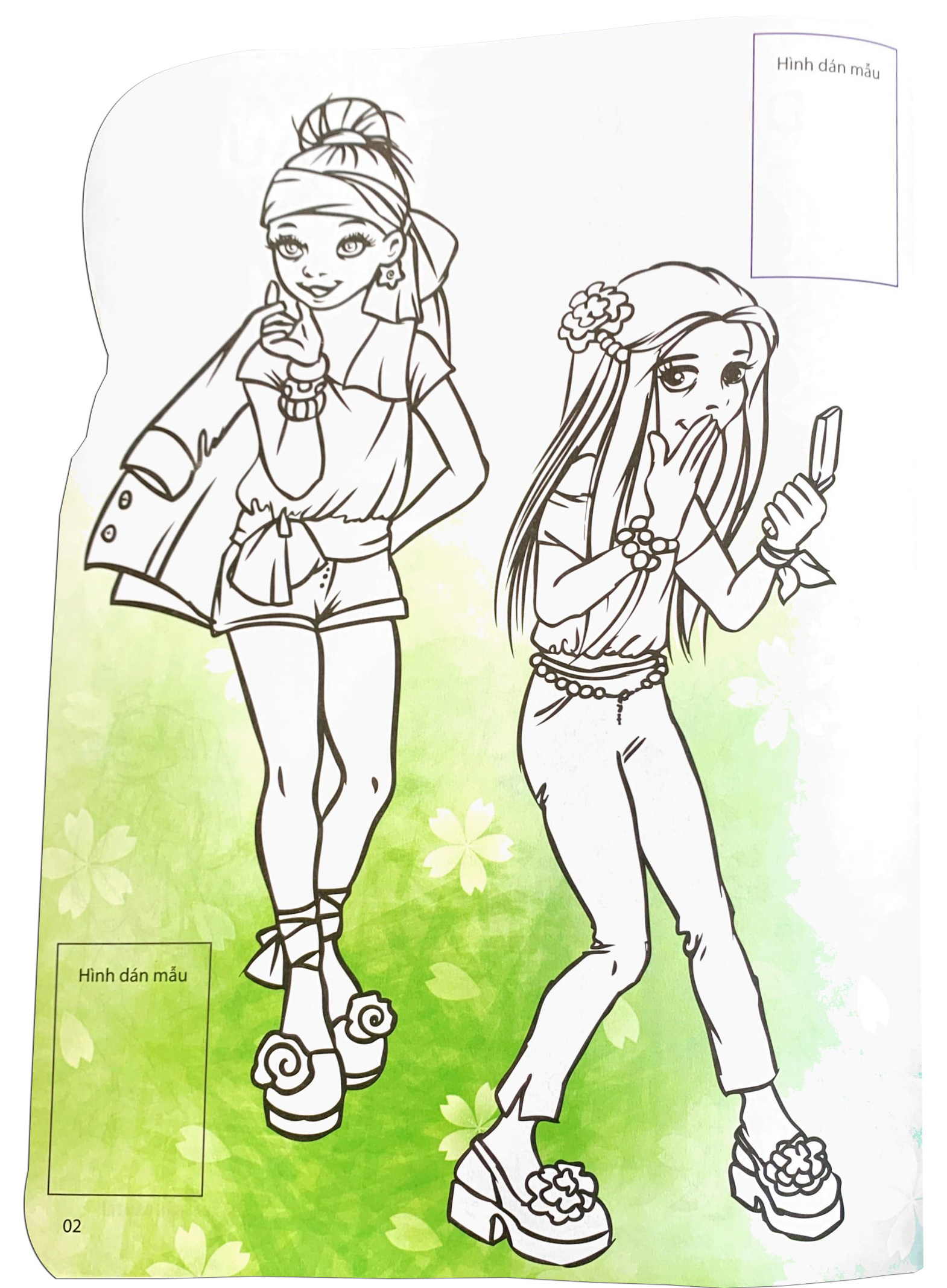 bộ dán hình và tô màu sticker - girl fashion - nhà thiết kế tài ba - tập 1