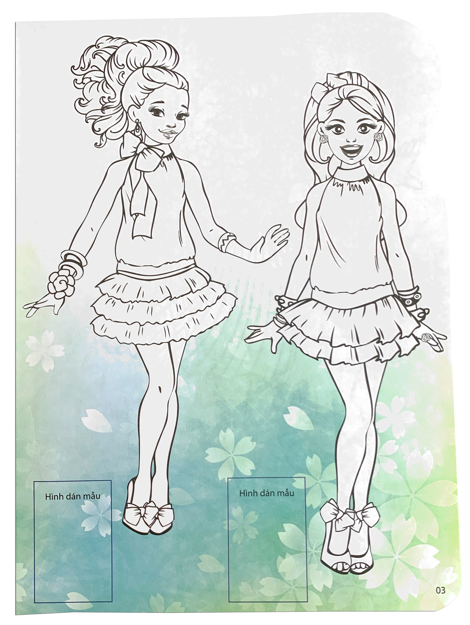 bộ dán hình và tô màu sticker - girl fashion - nhà thiết kế tài ba - tập 1