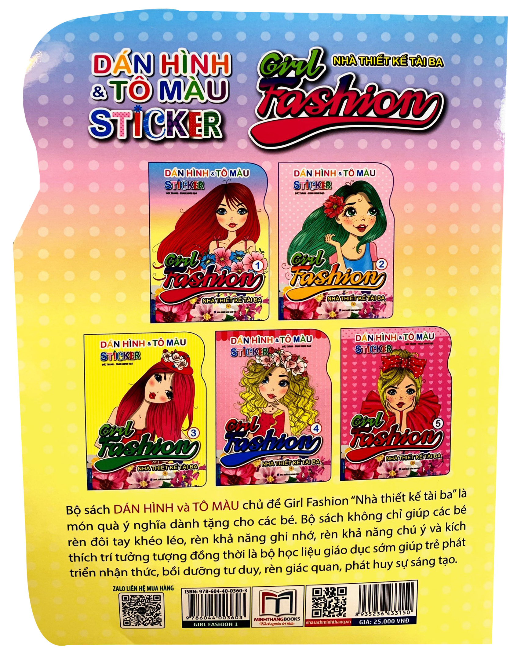 bộ dán hình và tô màu sticker - girl fashion - nhà thiết kế tài ba - tập 1
