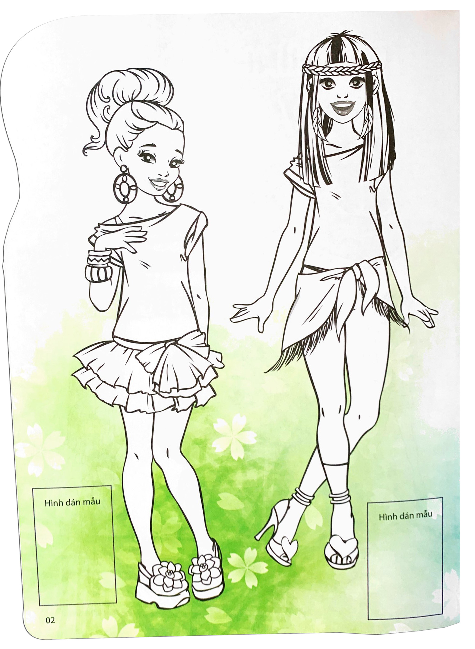 bộ dán hình và tô màu sticker - girl fashion - nhà thiết kế tài ba - tập 2