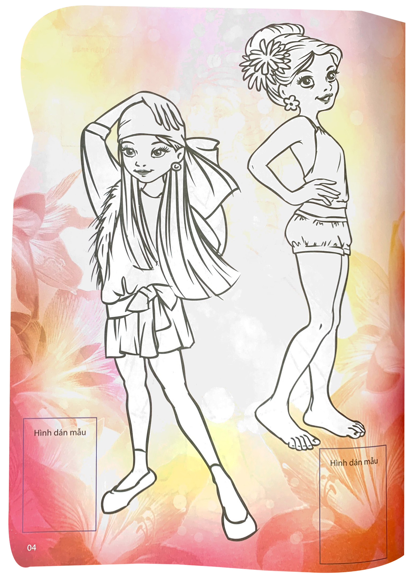 bộ dán hình và tô màu sticker - girl fashion - nhà thiết kế tài ba - tập 2