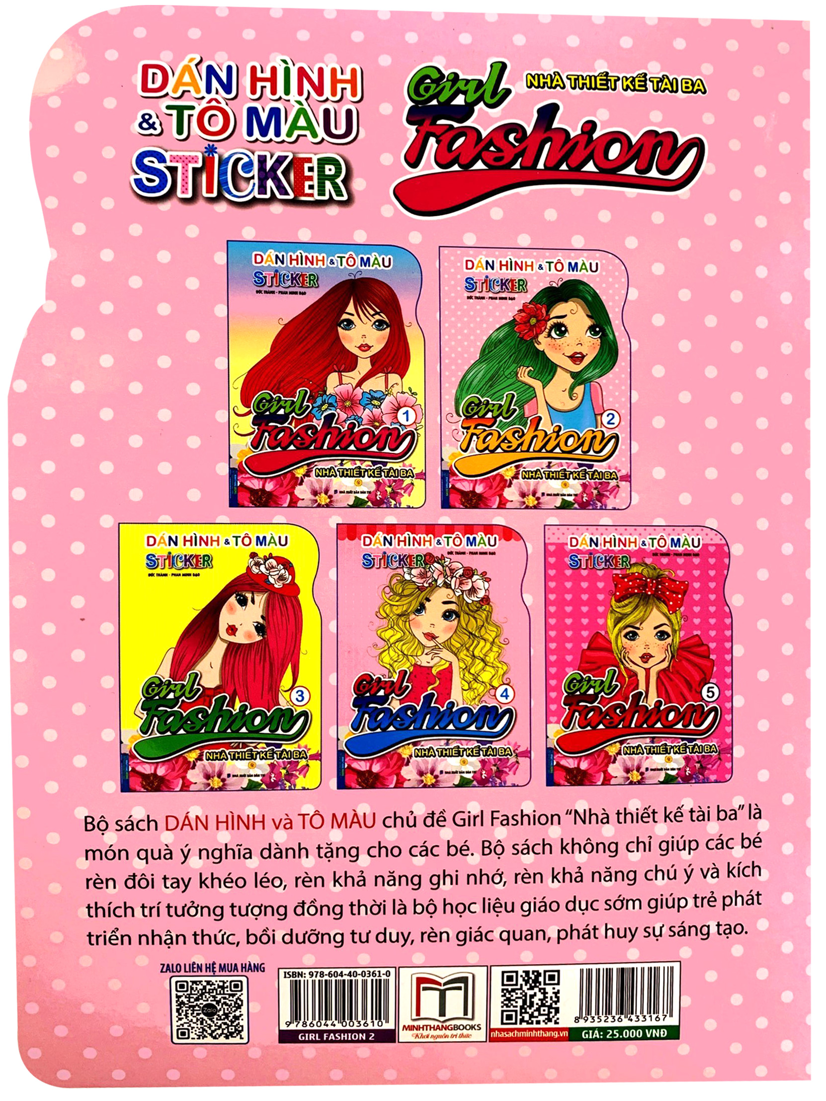 bộ dán hình và tô màu sticker - girl fashion - nhà thiết kế tài ba - tập 2