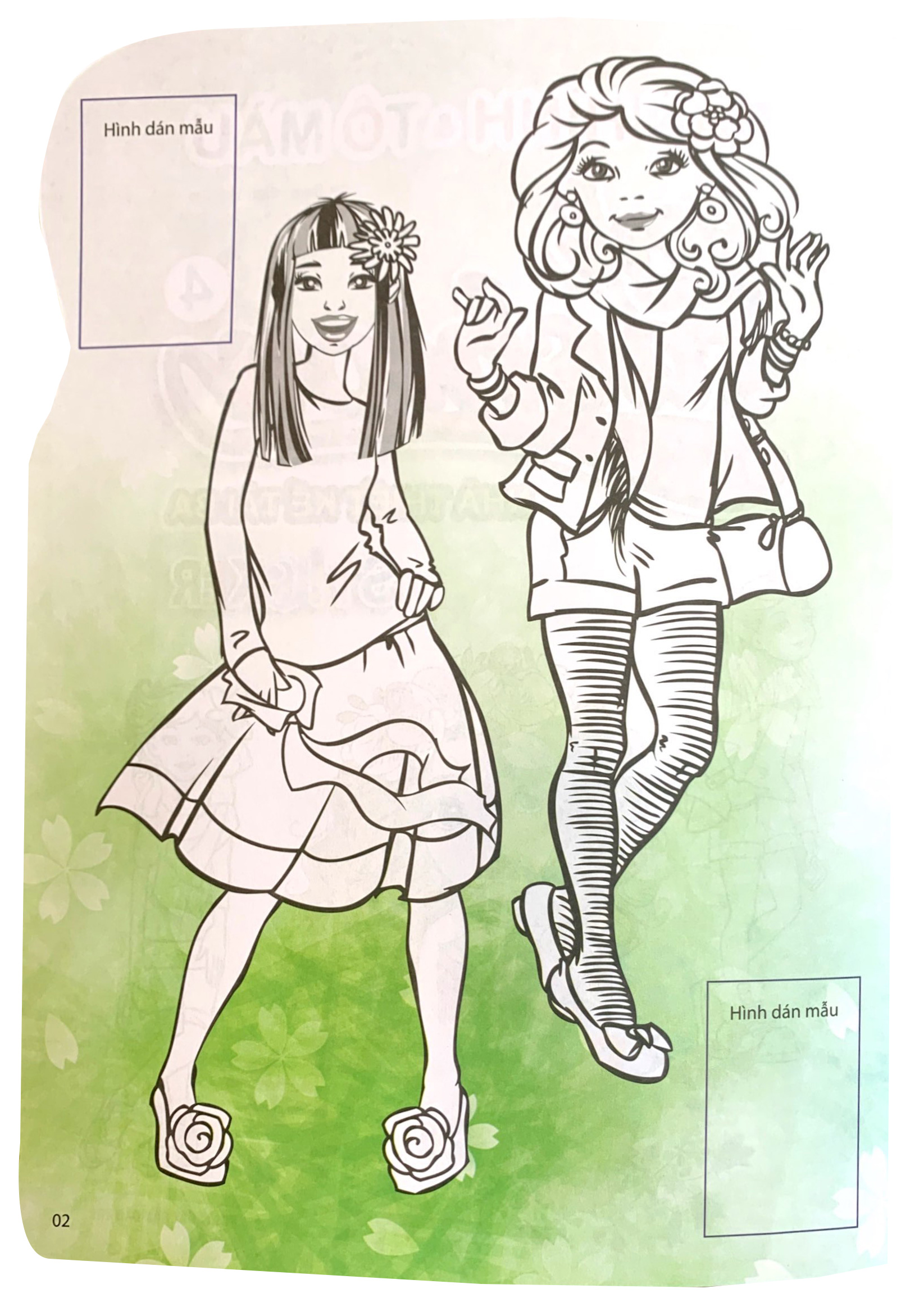 bộ dán hình và tô màu sticker - girl fashion - nhà thiết kế tài ba - tập 4