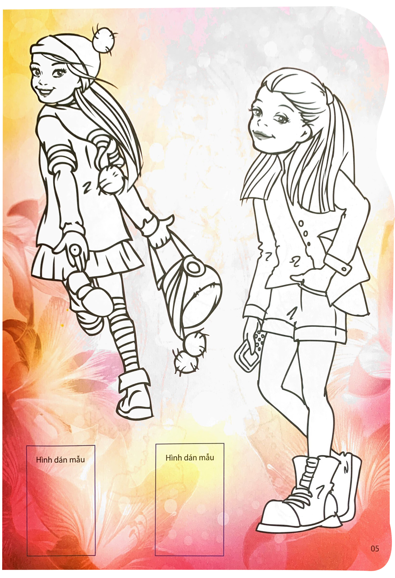 bộ dán hình và tô màu sticker - girl fashion - nhà thiết kế tài ba - tập 4