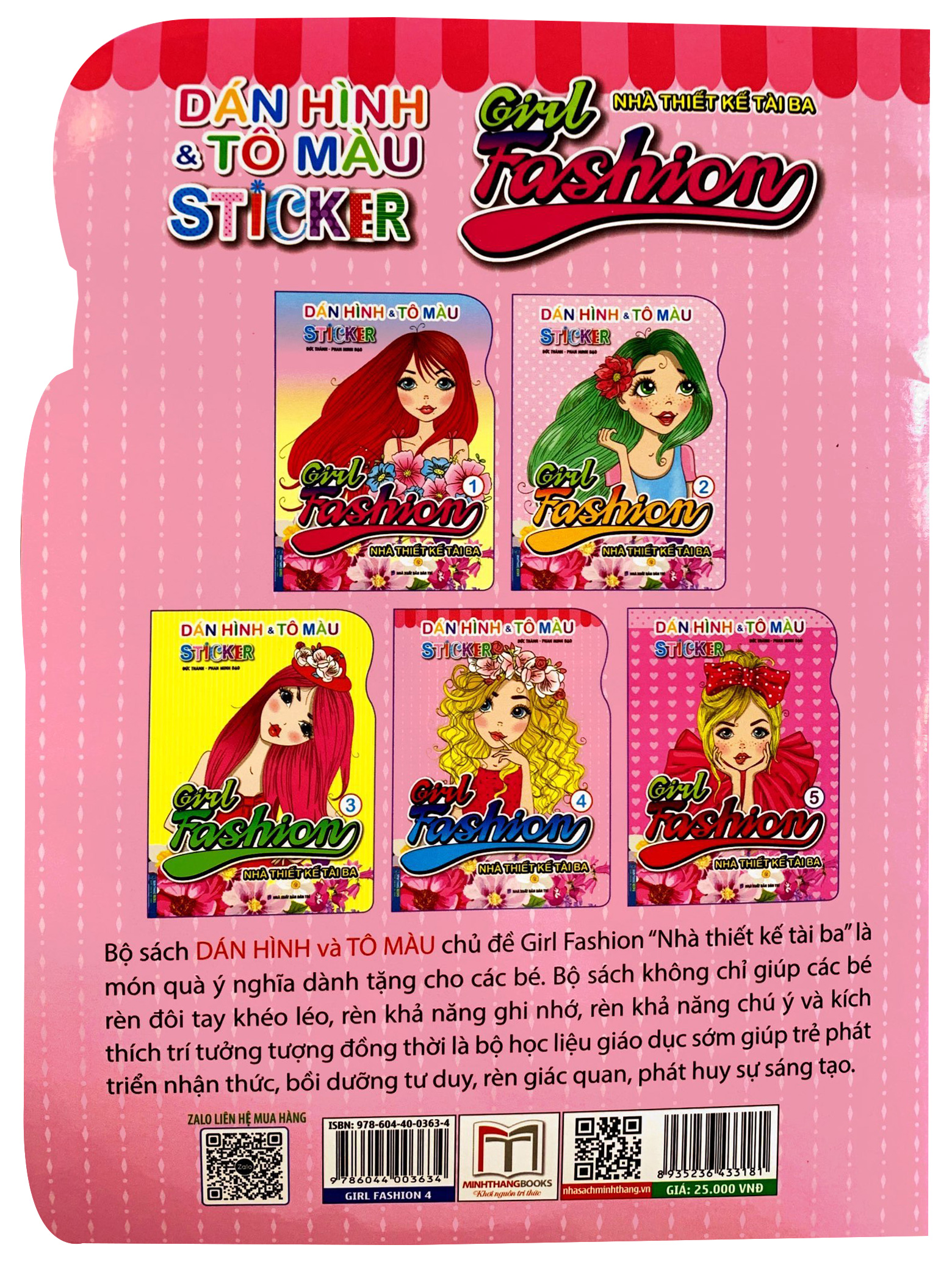 bộ dán hình và tô màu sticker - girl fashion - nhà thiết kế tài ba - tập 4