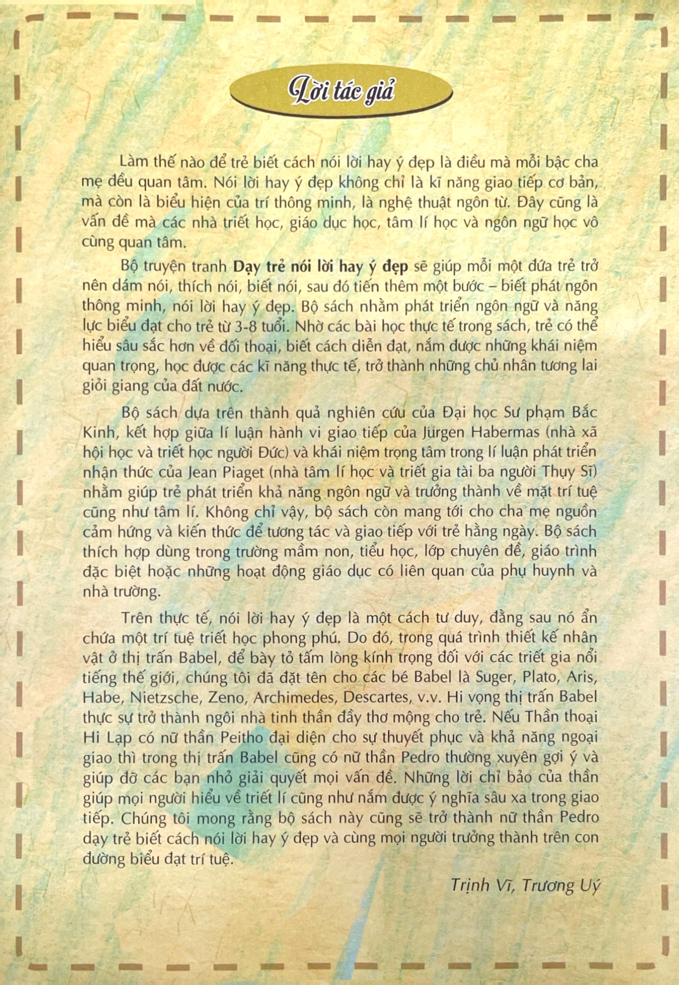 Bo
						
										
										Day Tre Noi Loi Hay Y Dep 1 - Quai Thu Den