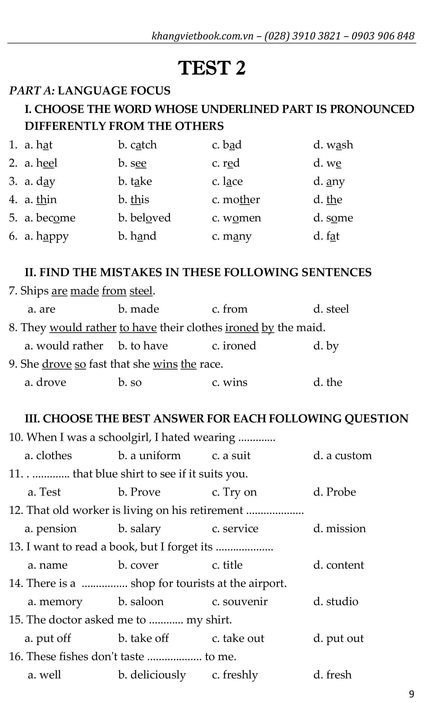 bộ đề bồi dưỡng học sinh giỏi tiếng anh toàn diện lớp 7