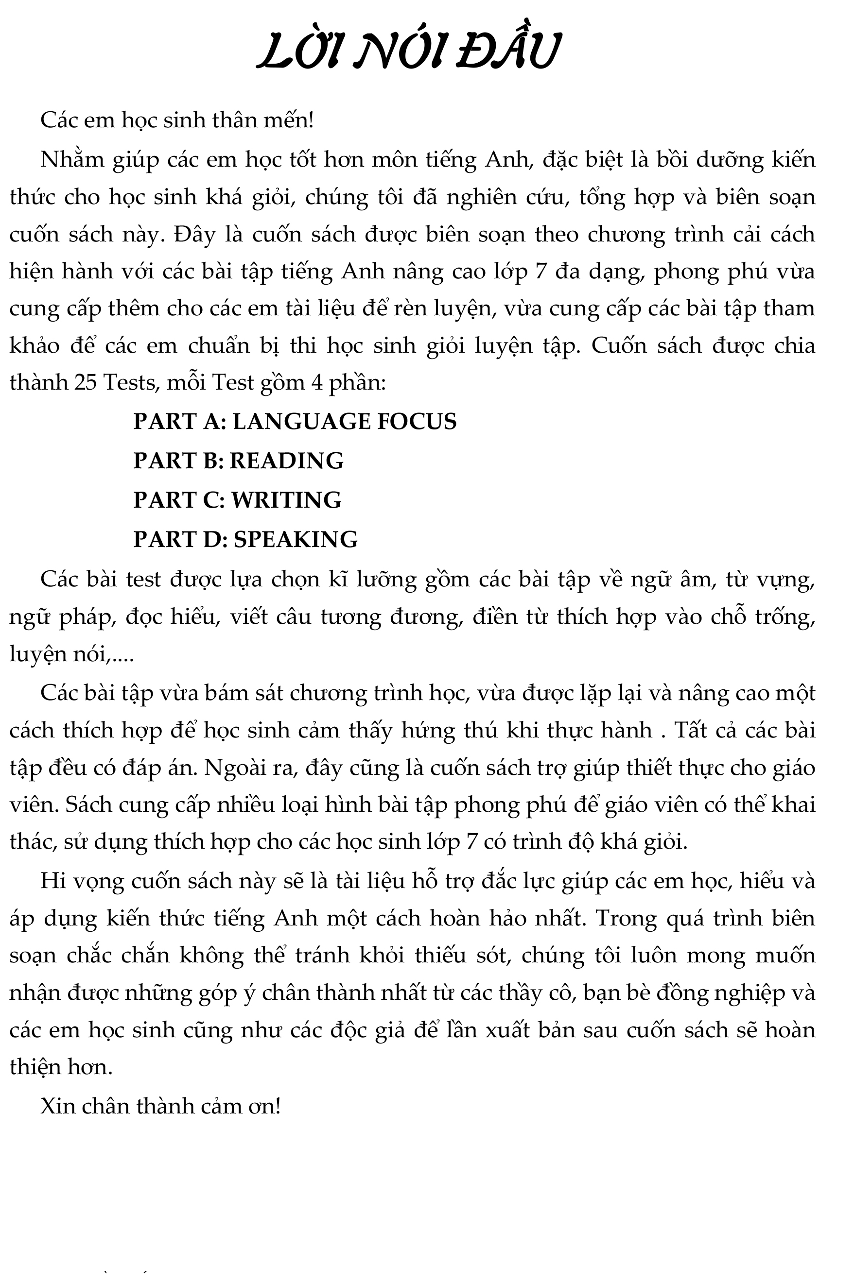 bộ đề bồi dưỡng học sinh giỏi tiếng anh toàn diện lớp 7