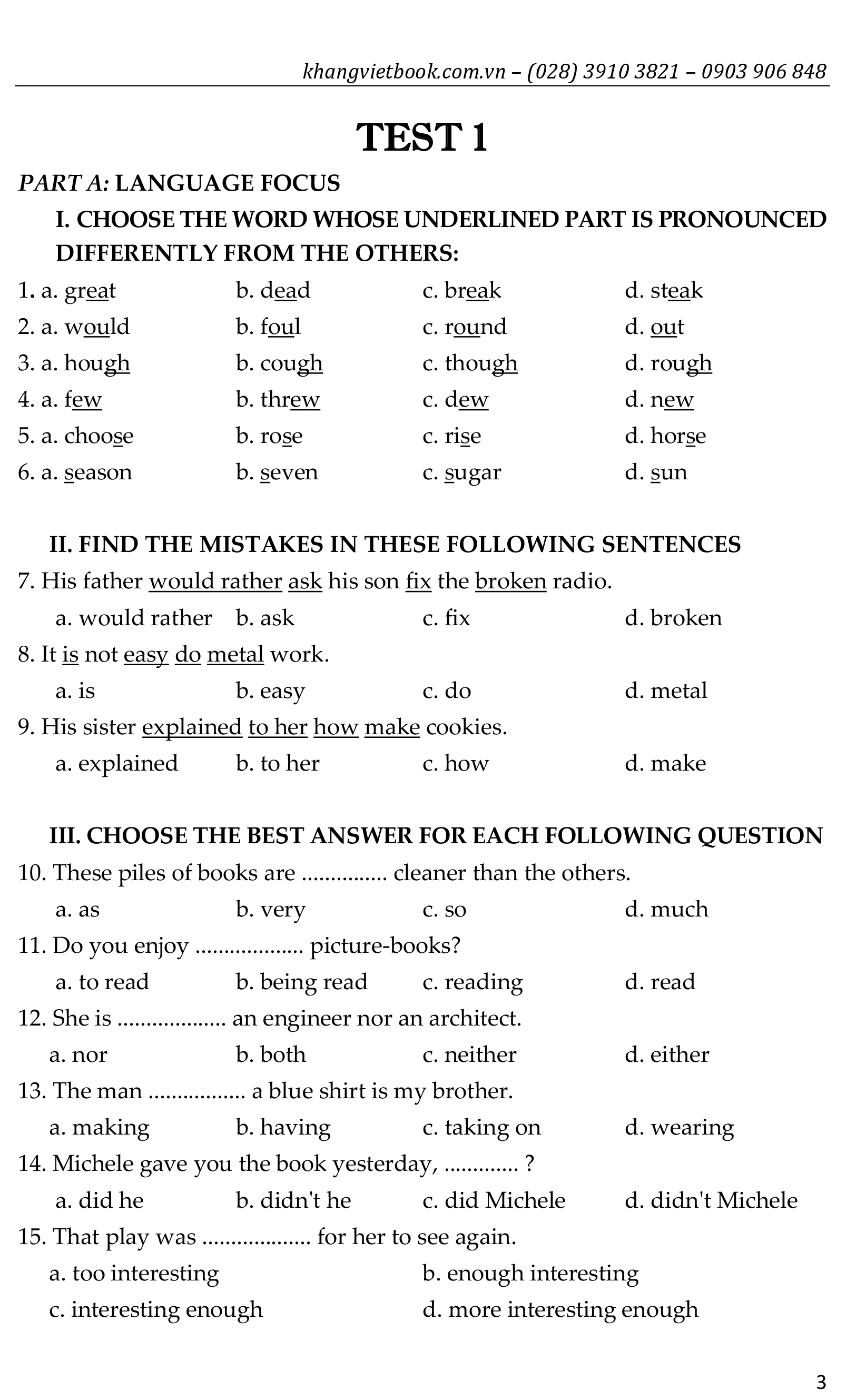 bộ đề bồi dưỡng học sinh giỏi tiếng anh toàn diện lớp 7