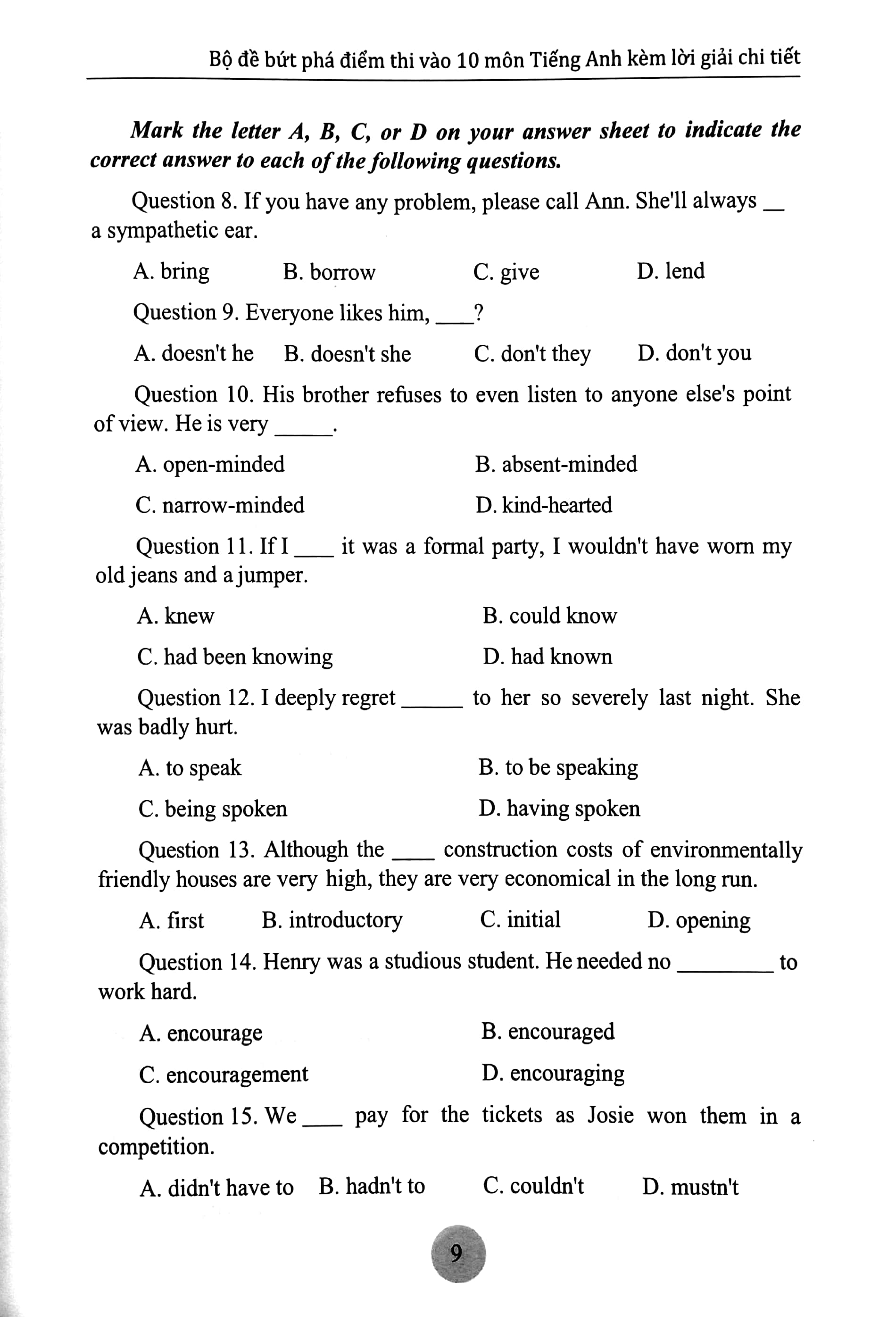 bộ đề bứt phá điểm thi vào lớp 10 môn tiếng anh (lời giải chi tiết)