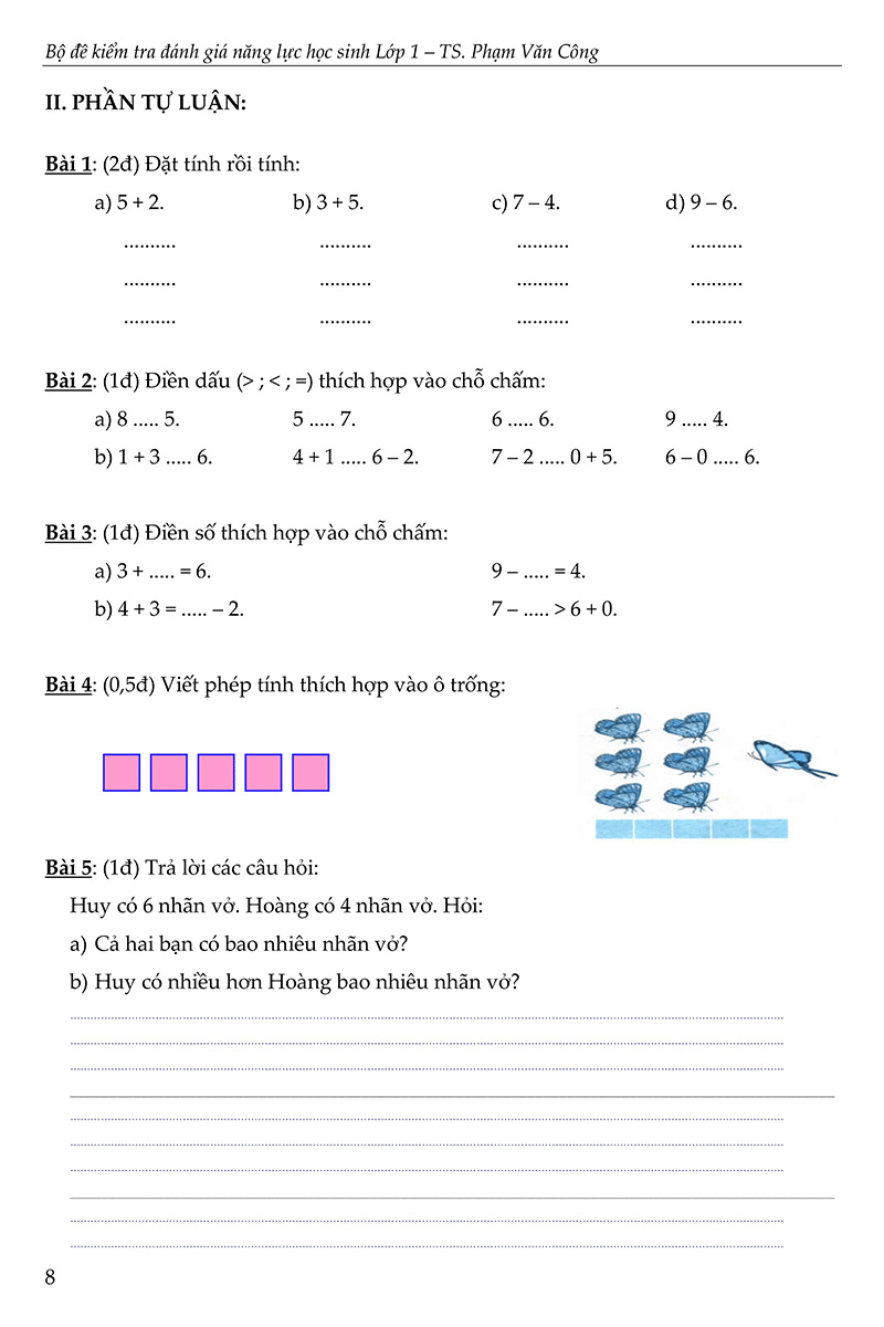 bộ đề kiểm tra đánh giá năng lực học sinh lớp 1 (biên soạn theo chương trình sách giáo khoa mới)