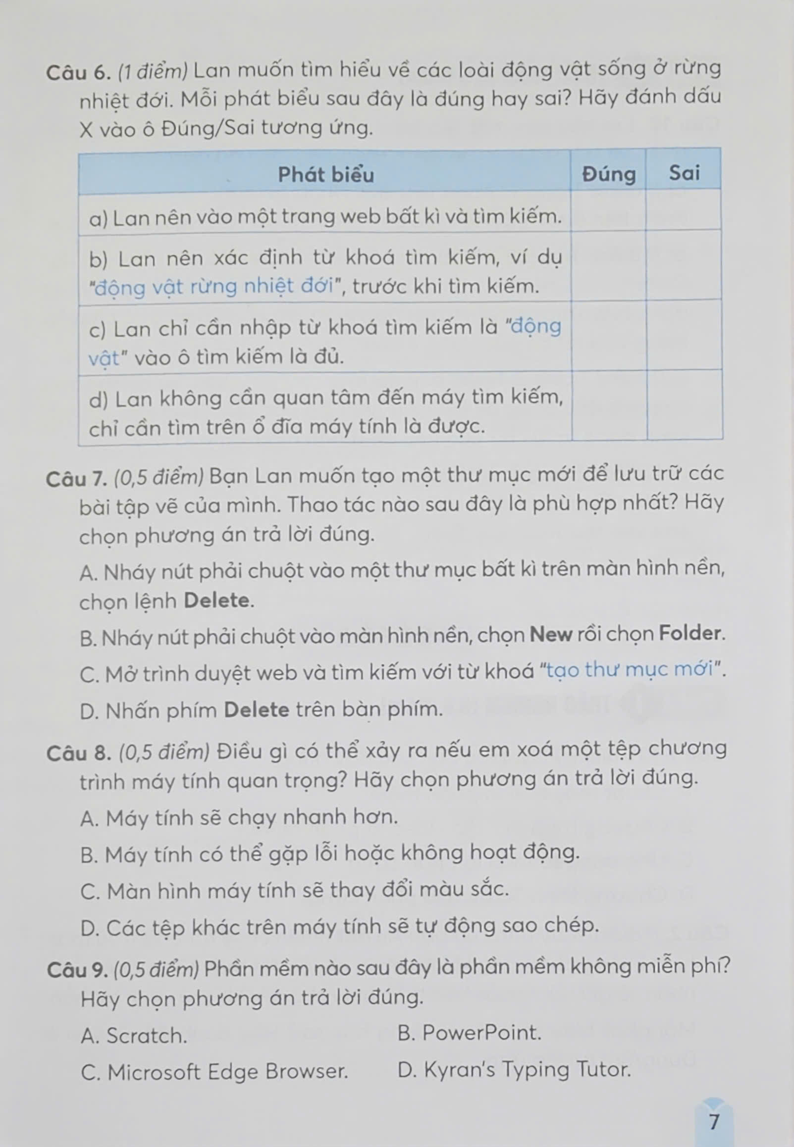 Bộ Đề Kiểm Tra, Đánh Giá Tin Học 4 - Ảnh 7