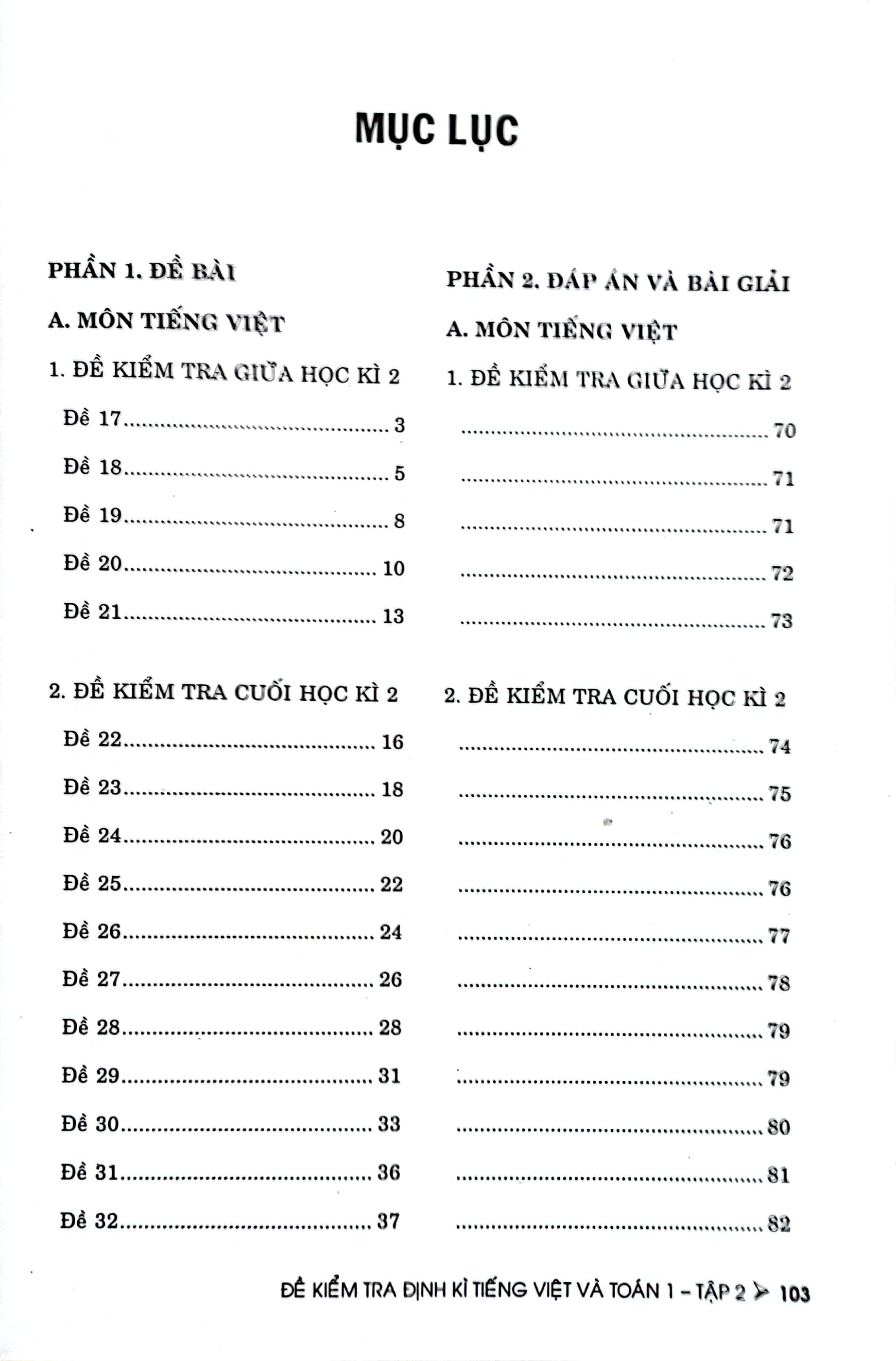 bộ đề kiểm tra định kì tiếng việt và toán 1 - tập 2 (theo chương trình giáo dục phổ thông mới)