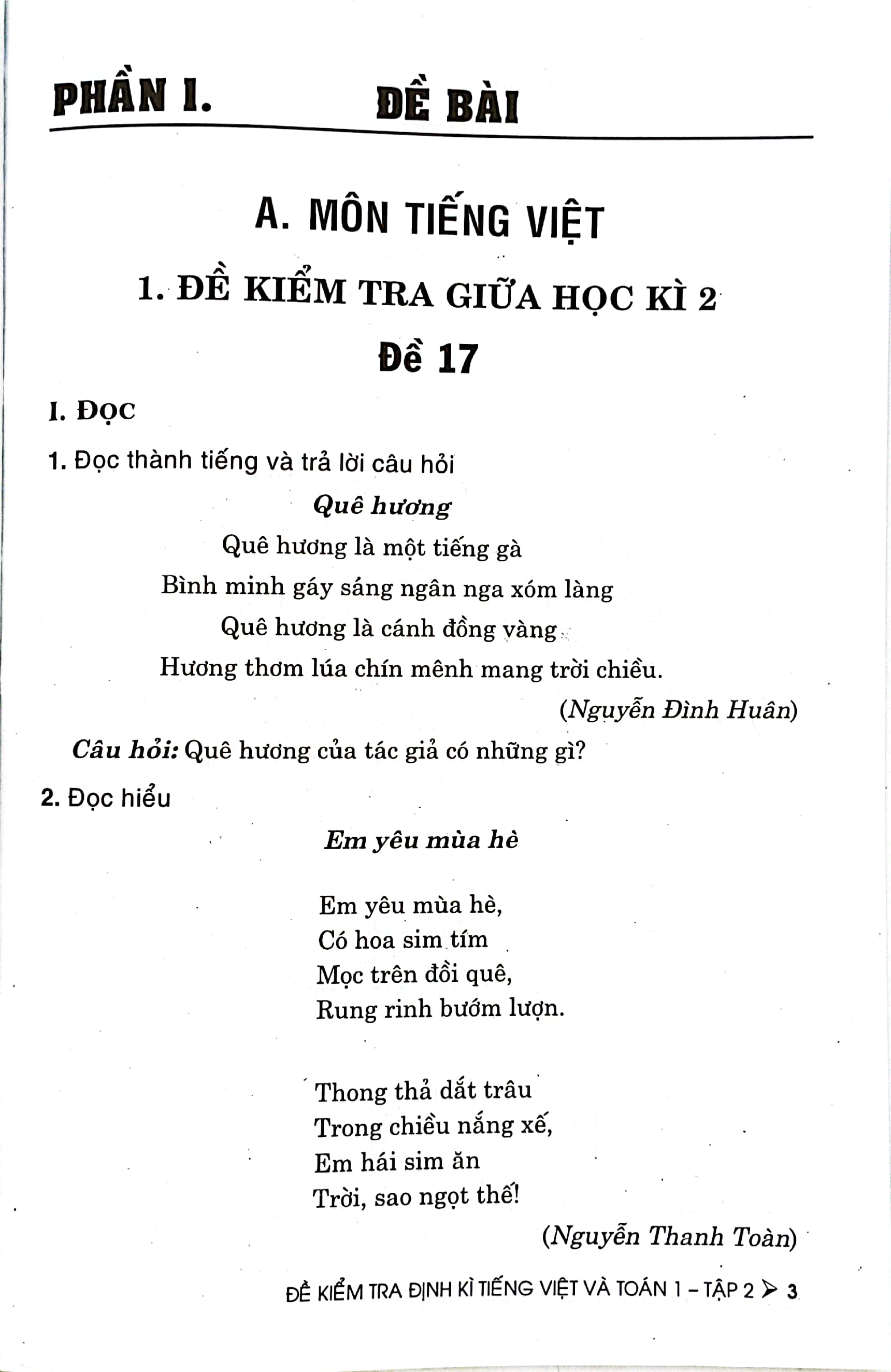 bộ đề kiểm tra định kì tiếng việt và toán 1 - tập 2 (theo chương trình giáo dục phổ thông mới)