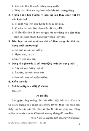 bộ đề kiểm tra định kì tiếng việt và toán - lớp 3 (tập 1)