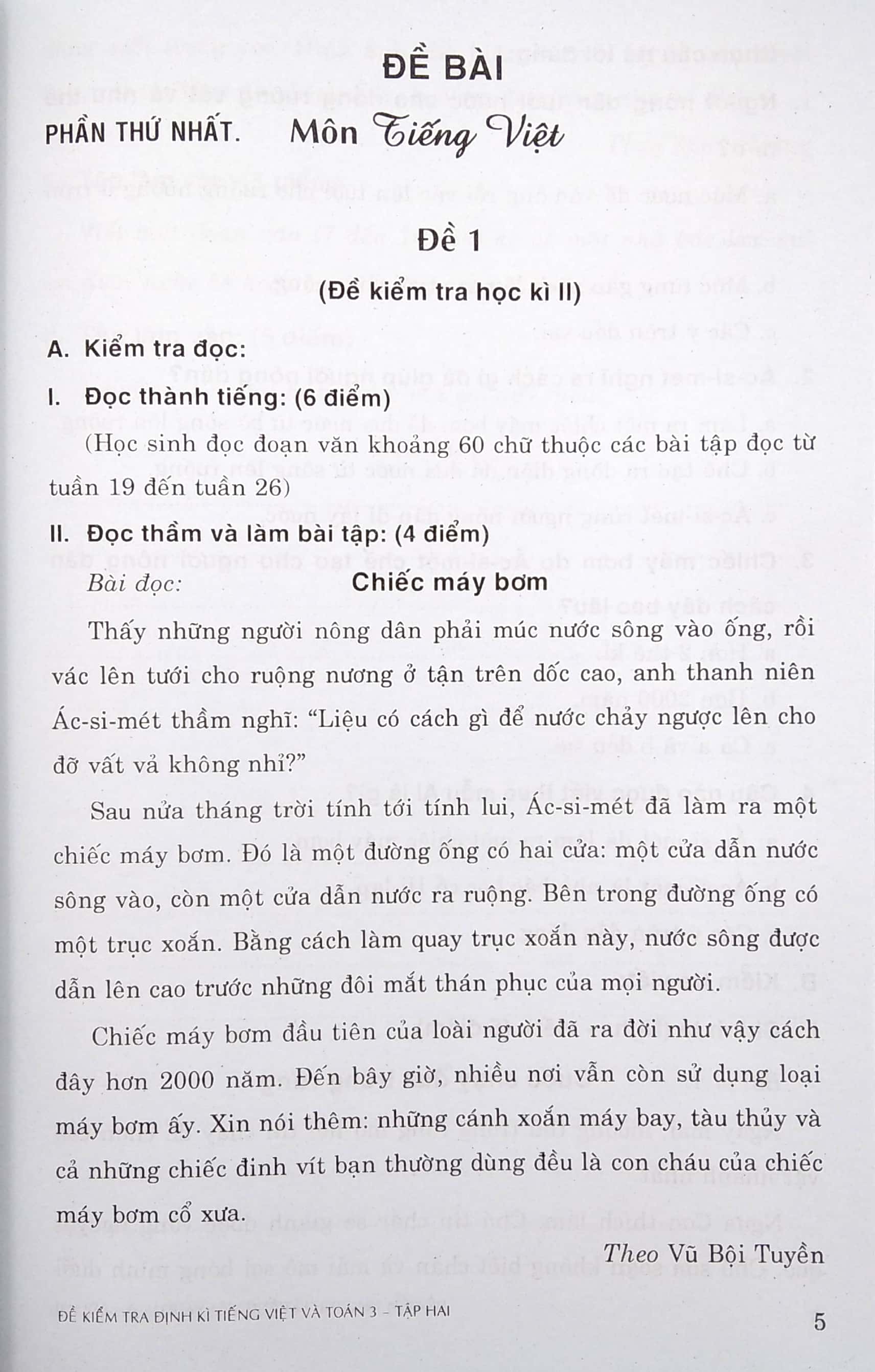 bộ đề kiểm tra định kì tiếng việt và toán lớp 3 - tập 2 (2019)