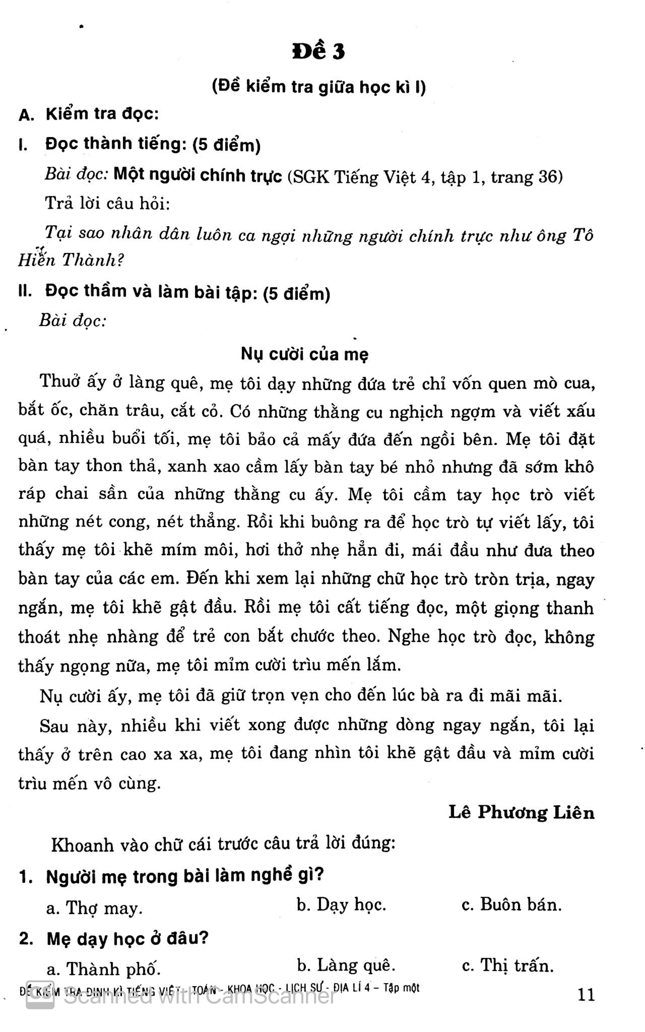 bộ đề kiểm tra định kỳ tiếng việt - toán- khoa học- lịch sử -địa lí 4 - tập 1