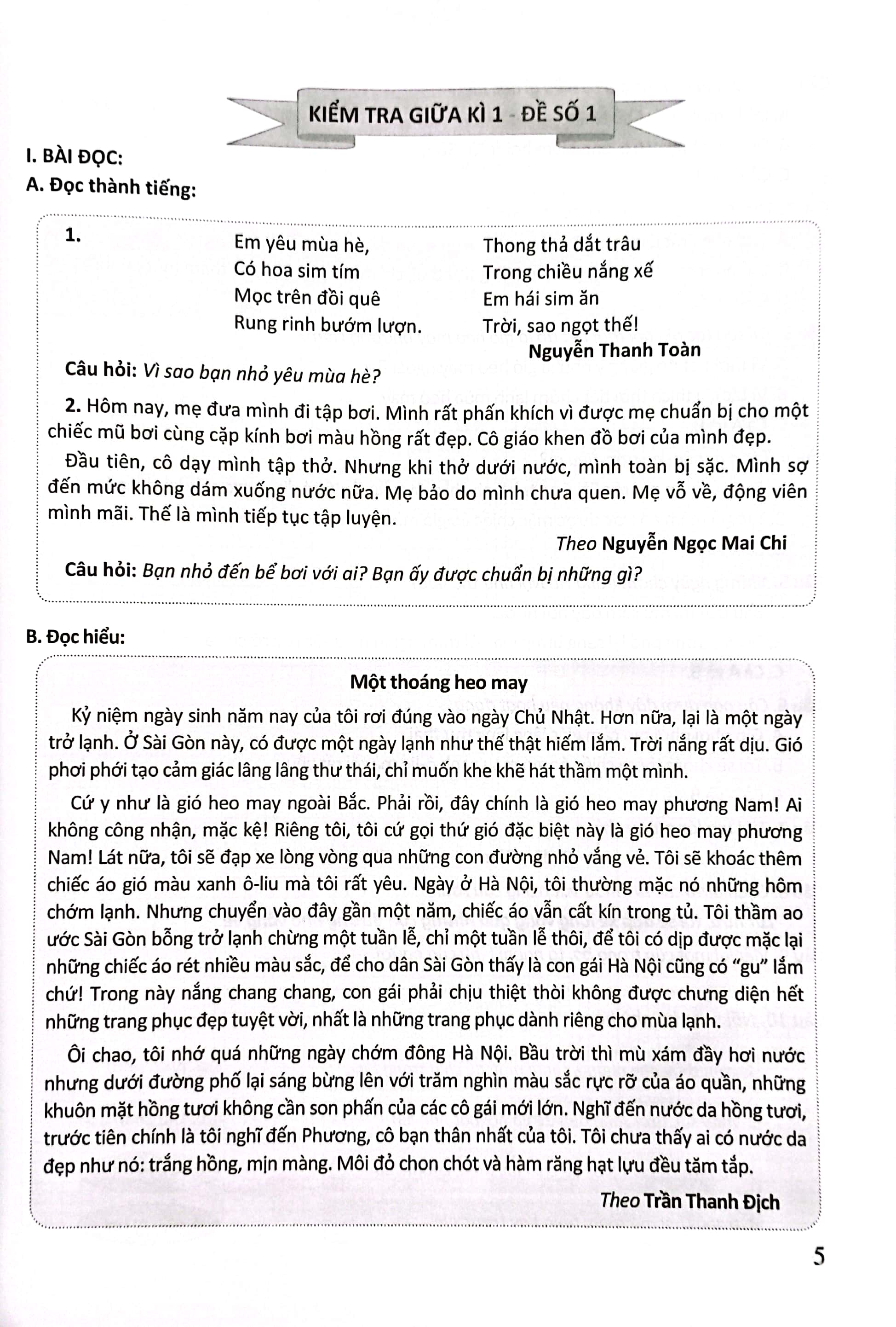 bộ đề kiểm tra môn tiếng việt 3 (kn)