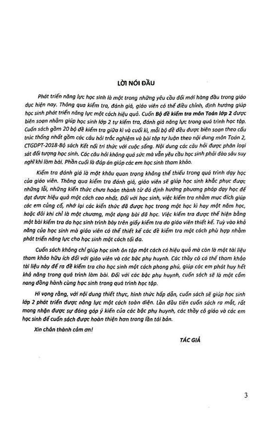 Bo De Kiem Tra Mon Toan - Lop 2 (Ket Noi)