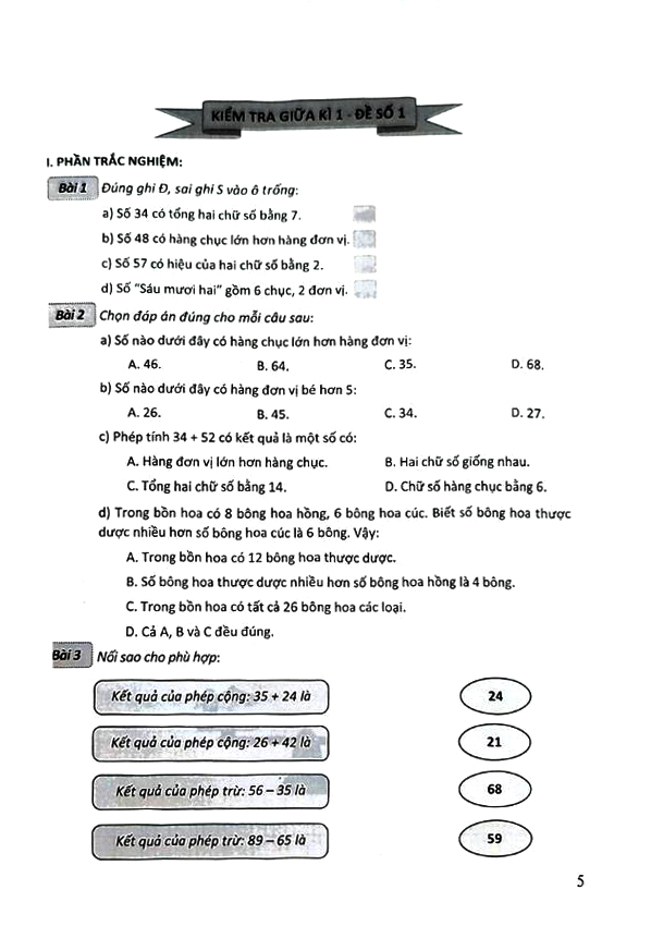 Bo De Kiem Tra Mon Toan - Lop 2 (Ket Noi)