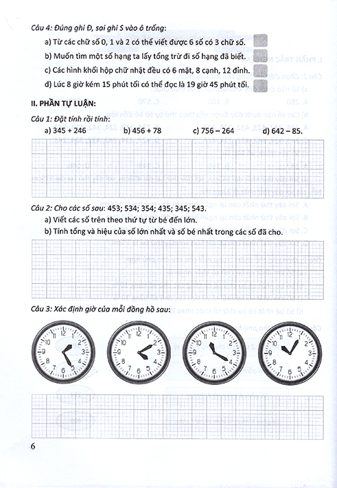 bộ đề kiểm tra môn toán - lớp 3 (chân trời)