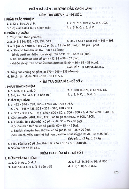 bộ đề kiểm tra môn toán - lớp 3 (chân trời)