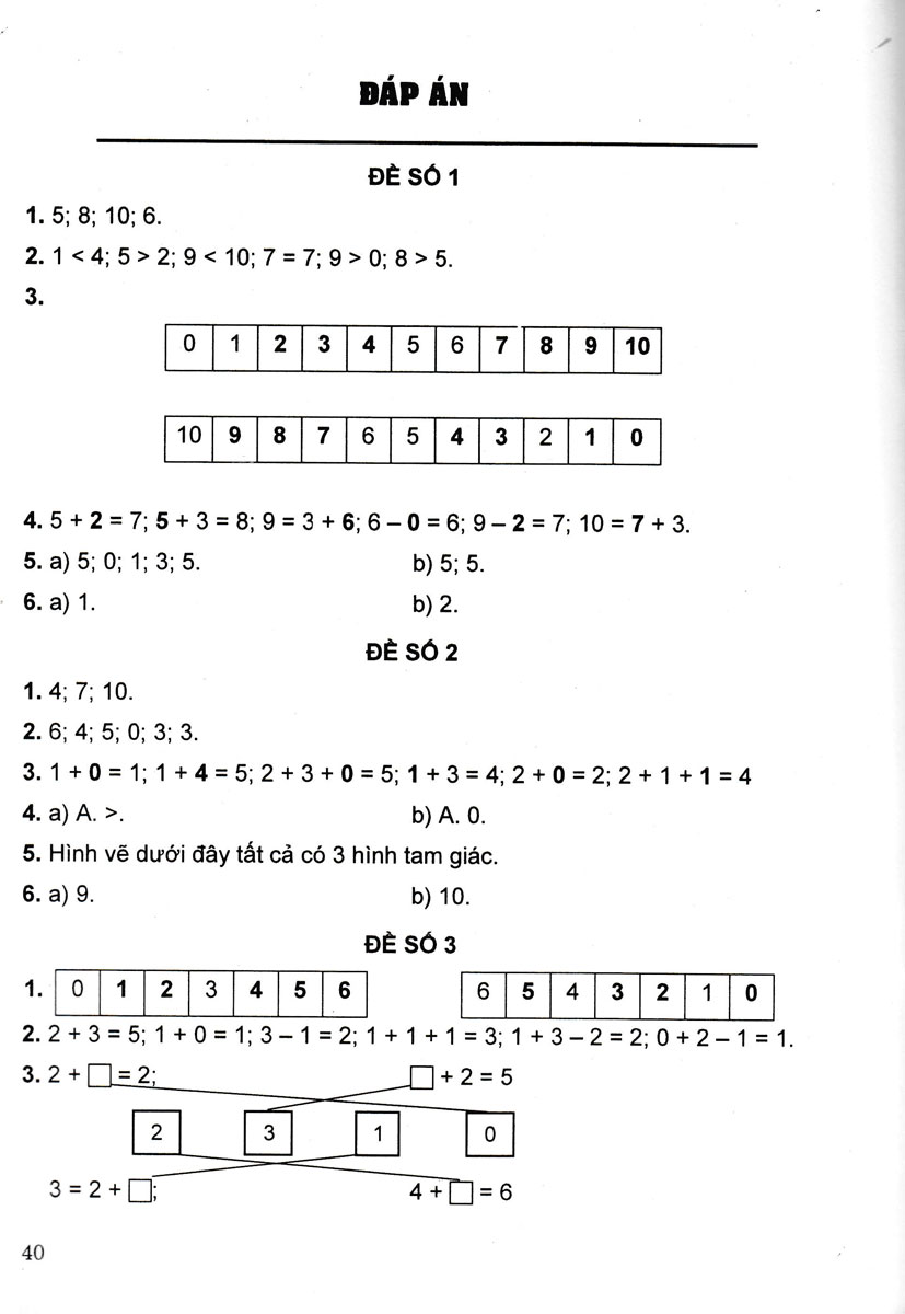 bộ đề kiểm tra môn toán - tiếng việt - lớp 1