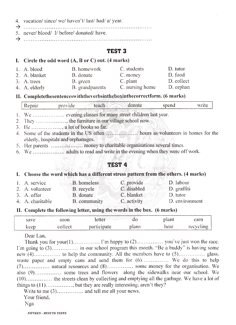 bộ đề kiểm tra tiếng anh 7