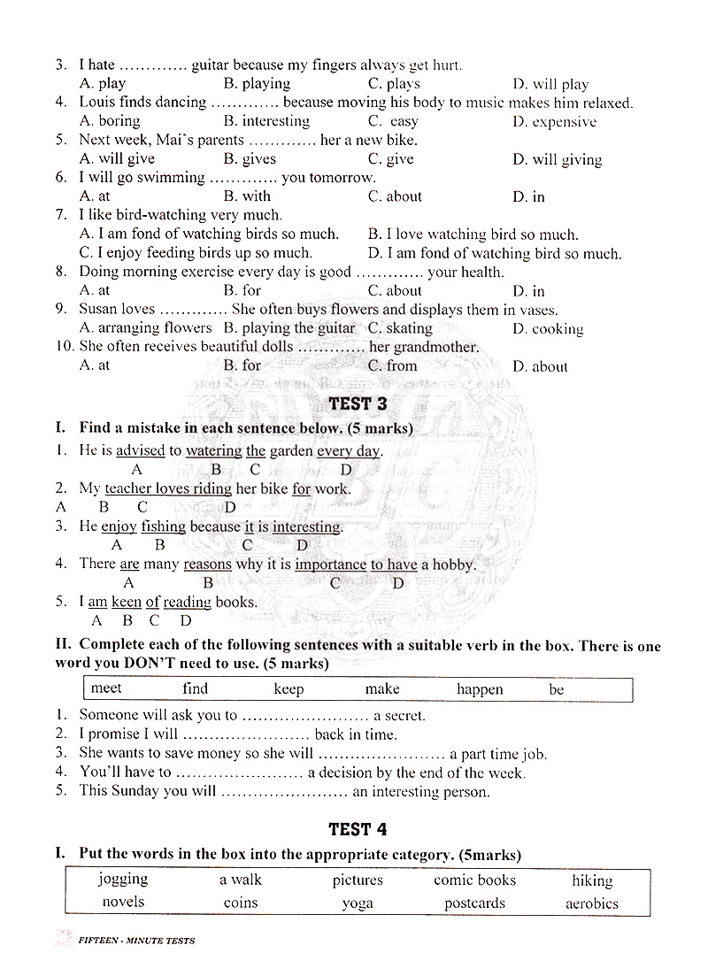 bộ đề kiểm tra tiếng anh 7