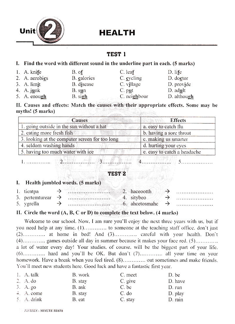 bộ đề kiểm tra tiếng anh 7