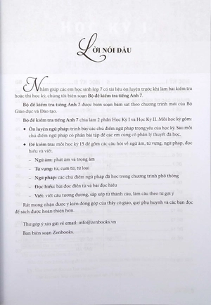 bộ đề kiểm tra tiếng anh 7 (theo chương trình mới của bộ giáo dục và đào tạo)