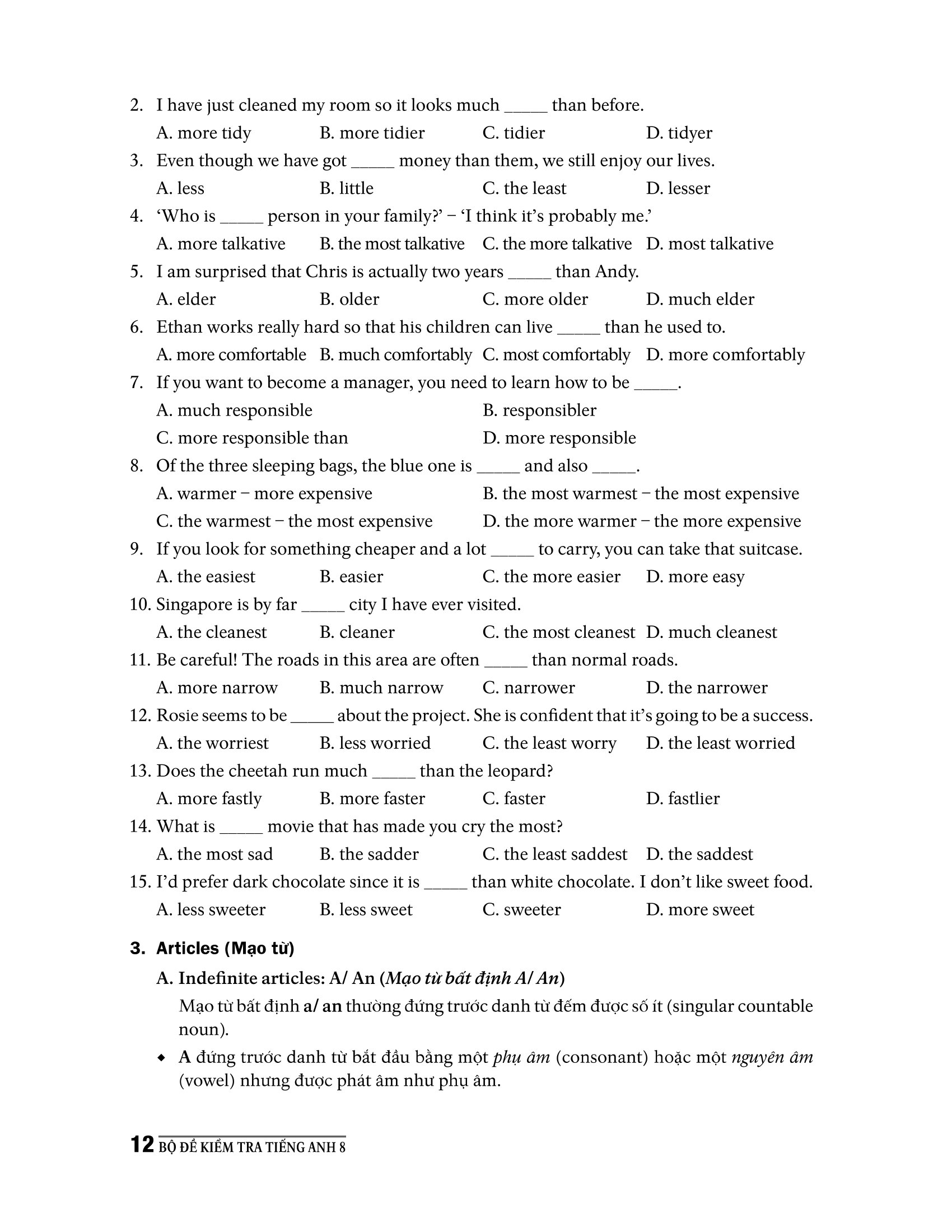 bộ đề kiểm tra tiếng anh 8 (chương trình thí điểm)