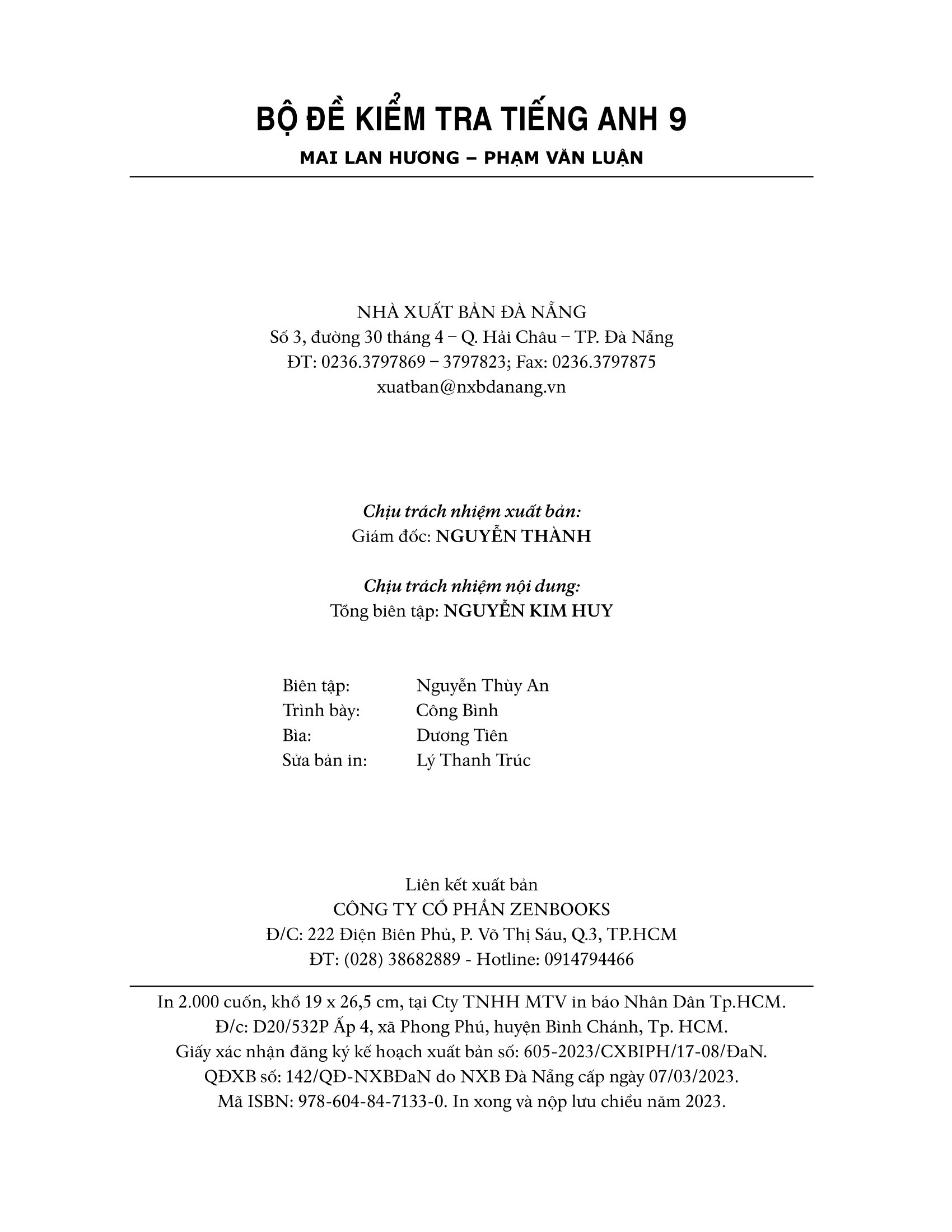 bộ đề kiểm tra tiếng anh 9 (chương trình thí điểm)