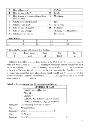 bộ đề kiểm tra tiếng anh - lớp 7