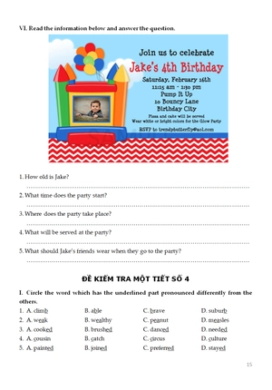 bộ đề kiểm tra tiếng anh - lớp 7