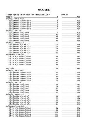 bộ đề kiểm tra tiếng anh - lớp 7