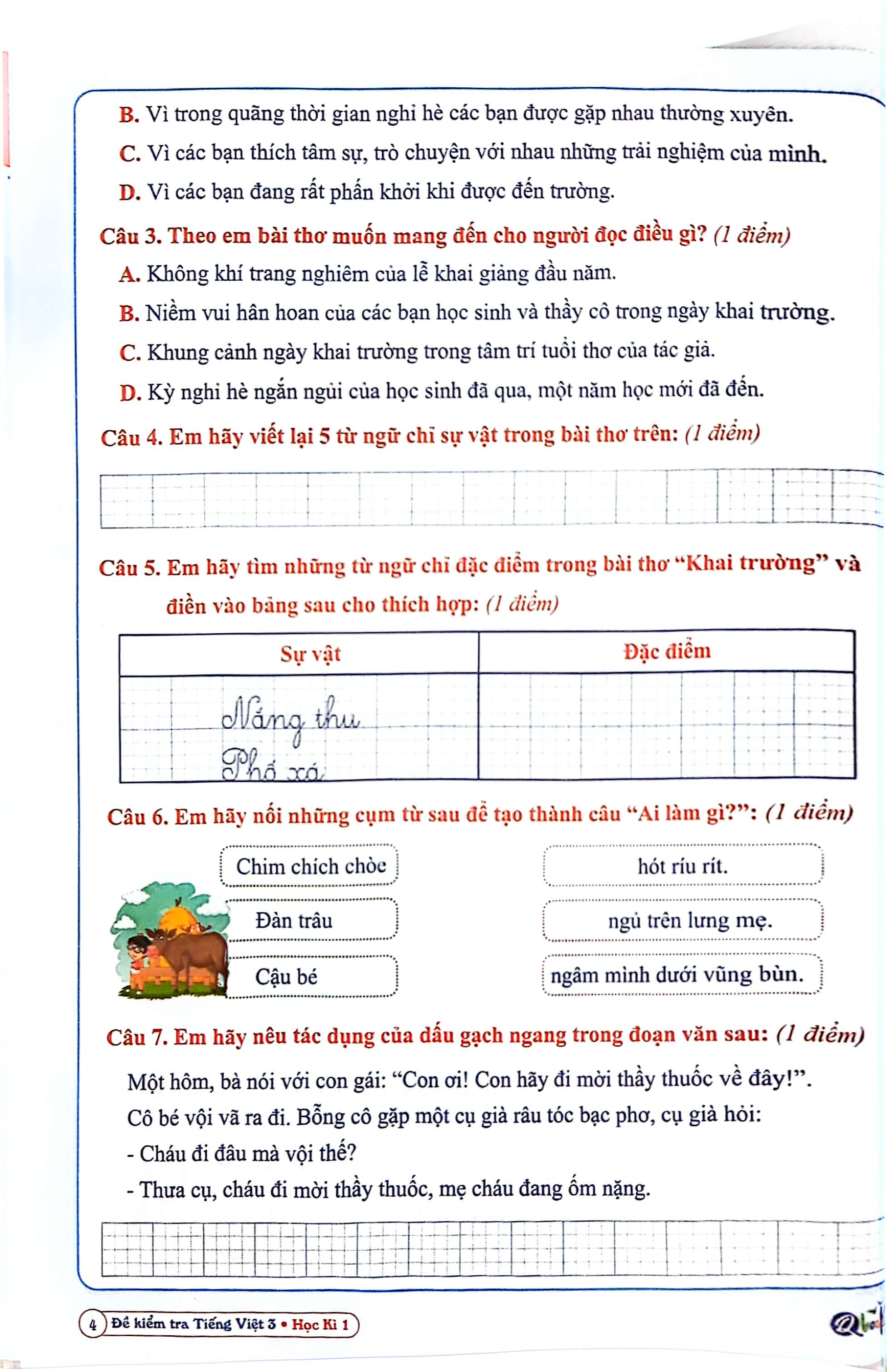 bộ đề kiểm tra tiếng việt 3 - học kì 1 (cánh diều) (2022)