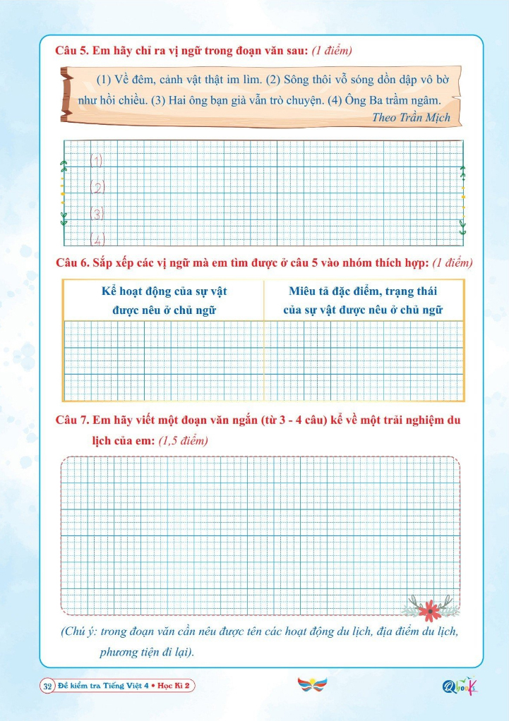 Bo
						
										
										De Kiem Tra Tieng Viet 4 - Hoc Ki 2 (Canh Dieu)