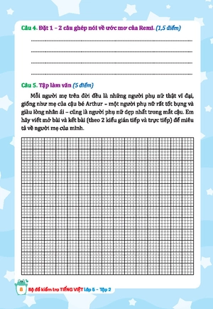 bộ đề kiểm tra tiếng việt lớp 5 - tập 2 (kết nối)