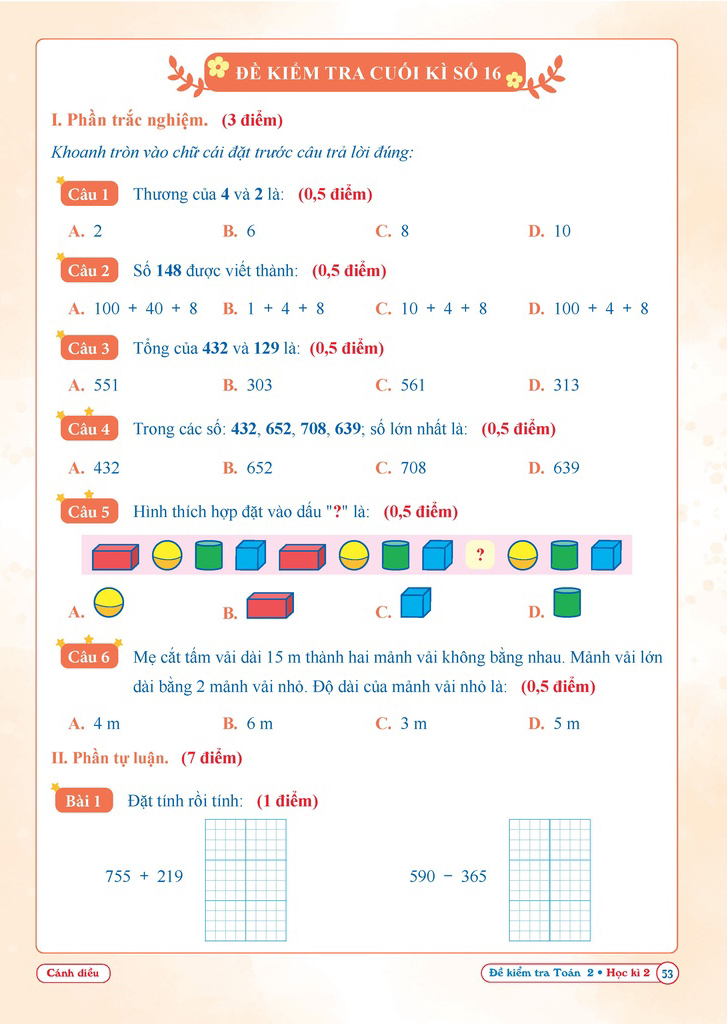 Bo
						
										
										De Kiem Tra Toan 2 - Hoc Ki 2 (Canh Dieu)